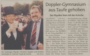 Bericht der Salzburger Nachrichten zur Umbenennung in Doppler-Gymnasium